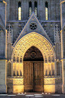 Bordeaux le portail  de la cathédrale mis en lumière | Photo Bernard Tocheport