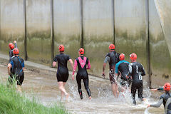 Traversée de Bordeaux à la nage : arrivée pour les nageurs de la vague des Ragondins  | Photo 33-bordeaux.com