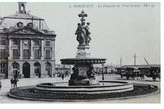 Carte Postale fontaine 3 Grâces Bordeaux
