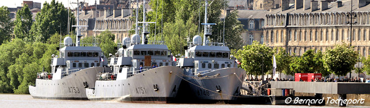 Léopard, Lynx, Lion et Chacal : 4 navires Marine Nationale au ponton d'Honneur de Bordeaux