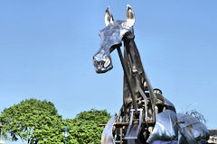 Détail mécanisme ZEUS cheval des JO au Jardin public de Bordeaux | Photo Bernard Tocheport