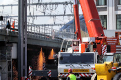 Bordeaux travaux de raccordement du pont Garonne au réseau ferroviaire | Photo Bernard Tocheport