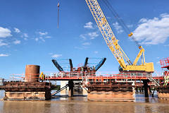 Bordeaux vue de face chantier construction pont Simone Veil | Photo Bernard Tocheport