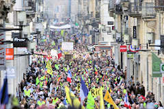 Bordeaux rue Sainte Catherine un samedi de manifestation "gilets jaunes" | Photo Bernard Tocheport