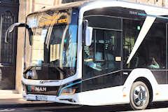 Bordeaux essai Bus électrique MAN City 12 E cours de la Marne sur la ligne 15 TBM | photo Bernard Tochaport