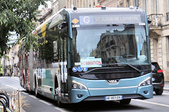 Bordeaux avant du Bus électrique VDL modèle CITEA sur la ligne G | Photo Bernard Tocheport