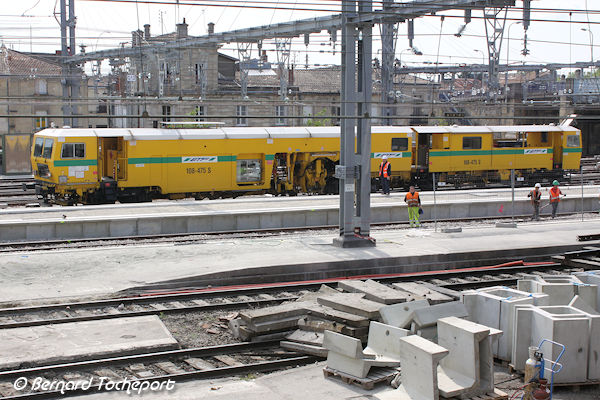 Gare  Bordeaux Saint Jean intervention train ETF pour travaux sur les voies | Photo Bernard Tocheport