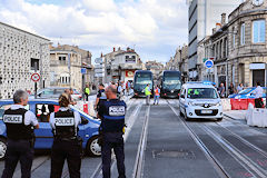 Bordeaux sécurisation du 1er franchissement des boulevards tram ligne D | Photo Bernard Tocheport