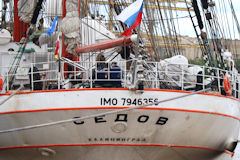 Proue du Sedov et kaliningrad son port d'attache actuel | Photo Bernard Tocheport
