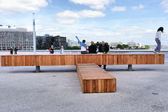 Bordeaux équipement détente sur le pont Simone Veil | Photo Bernard Tocheport