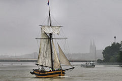Le Renard quitte Bordeaux sous la pluie | Photo Bernard Tocheport